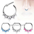 CZ-Stein nicht Piercing Nase Ring falsche Nase Ring Faux Septum Ring aus Edelstahl